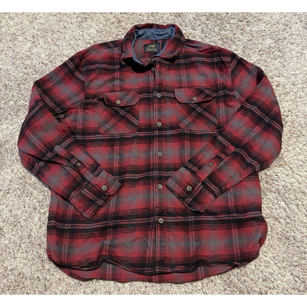 Jachs Men's Flannel Shirt Size: XL Relaxed Fit Brushed Fabric Flap Pockets
